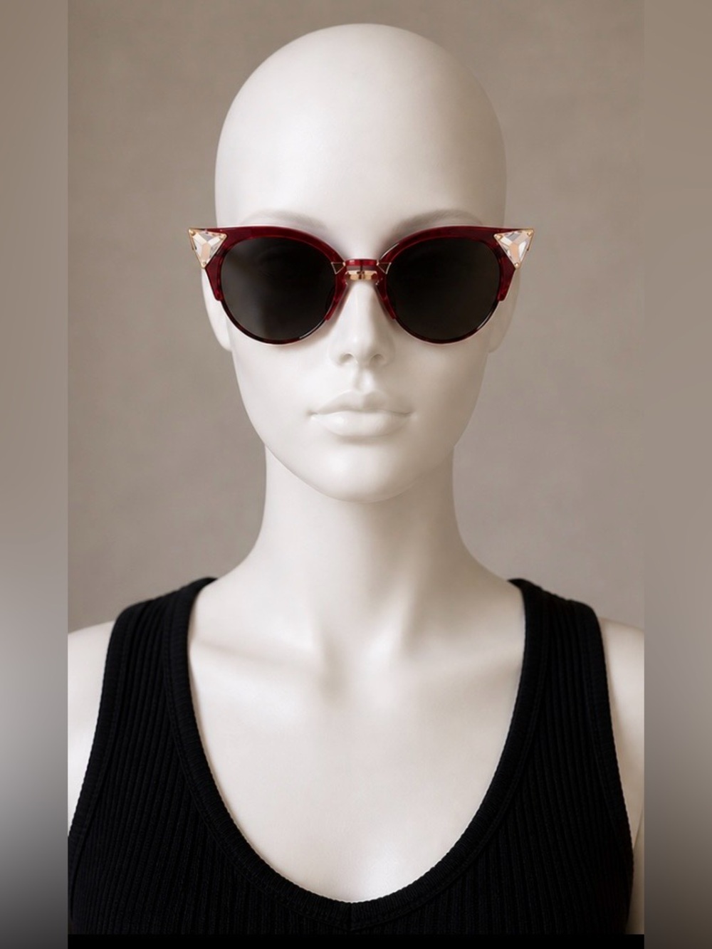 FENDI Red IRIDIA Crystal Celebrity Iconic Sunglasses Leather Case